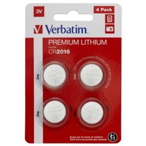 Verbatim (49531) CR2016 Battery Lithium 3V 4 Pack