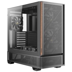Antec P30 Air Mid-Tower Gaming Case, 1 x USB Type-C / 2 x USB 3.0, Tempered Glass Side Window Panel, Large Mesh Front with Premier Wood Accents, 3 x Pre-Installed PWM Fans, ATX, Micro-ATX , ITX Compatible