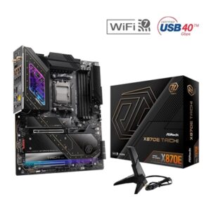 ASRock X870E TAICHI AMD AM5 Socket Motherboard, E-ATX, 4x DDR5 Slots, 4x M.2 Sockets, Fitted I/O Shield, 5GbE LAN, Wi-Fi 7, 1x HDMI Port / 2x USB-C (USB4)