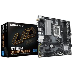 Gigabyte B760M D3HP WIFI6 Intel 1700 Socket Motherboard, Micro-ATX, 4x DDR5 Slots, 2x M.2 Sockets, GbE LAN, Wi-Fi 6, 1x D-Sub / 1x DisplayPort / 1x HDMI Port