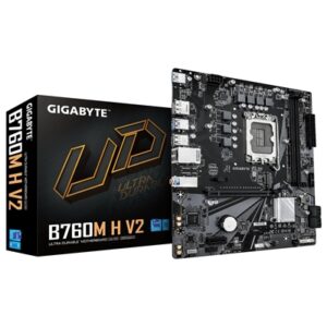 Gigabyte B760M H V2 Intel 1700 Socket Motherboard, Micro-ATX, 2x DDR5 Slots, 1x M.2 Sockets, GbE LAN, 1x DisplayPort / 1x HDMI Port