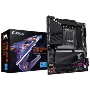 Gigabyte Z790 AORUS ELITE AX Intel 1700 Socket Motherboard, ATX, 4x DDR5 Slots, 4x M.2 Sockets, Fitted I/O Shield, 2.5GbE LAN, Wi-Fi 6E, 1x DisplayPort / 1x HDMI Port